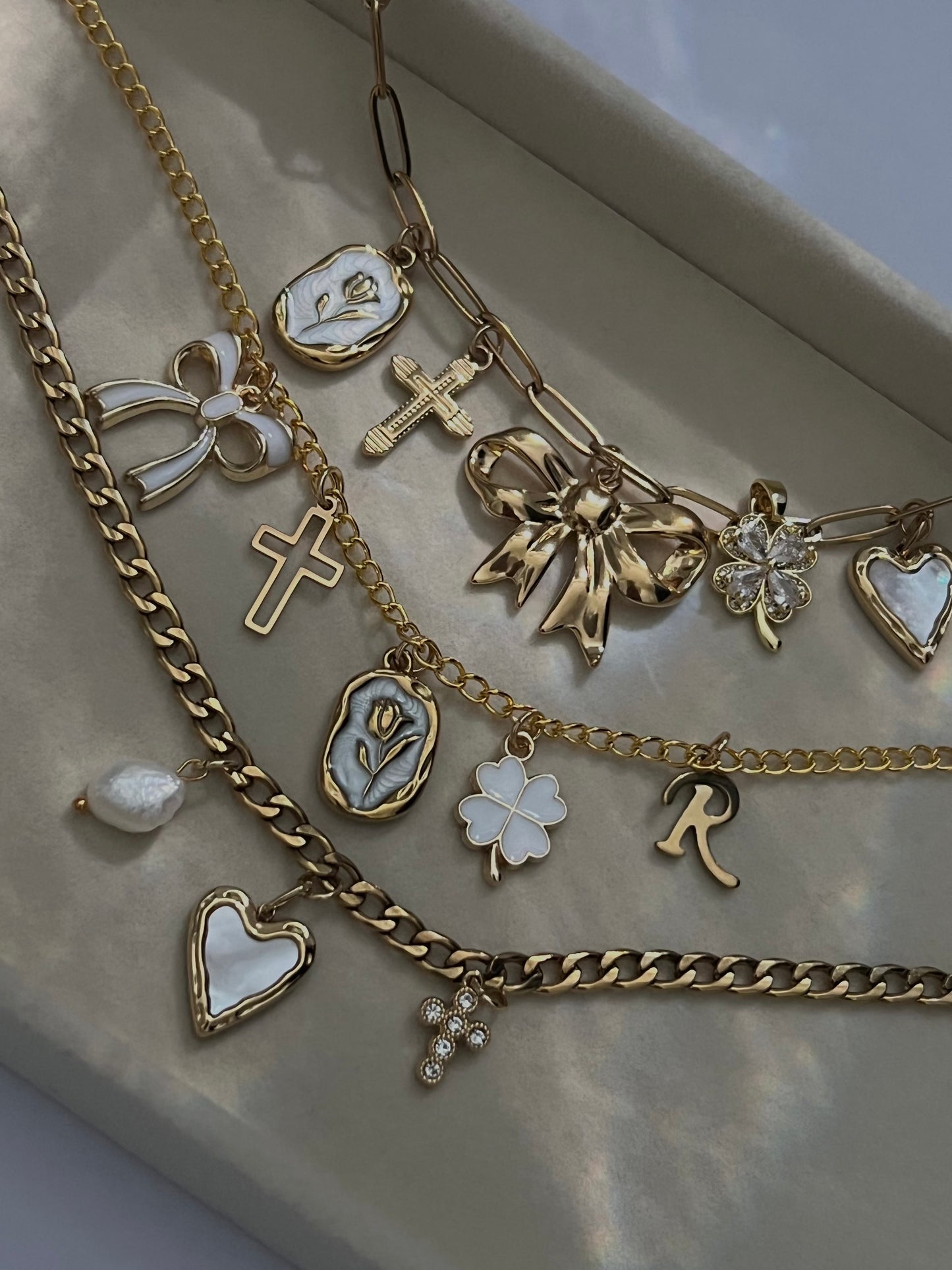Personalised Gold Charm Necklace