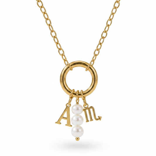 Personalised Clasp Charm Necklace Gold