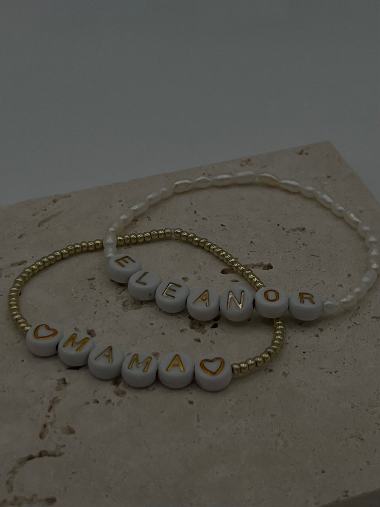 Gold Personalised Beaded Bracelet