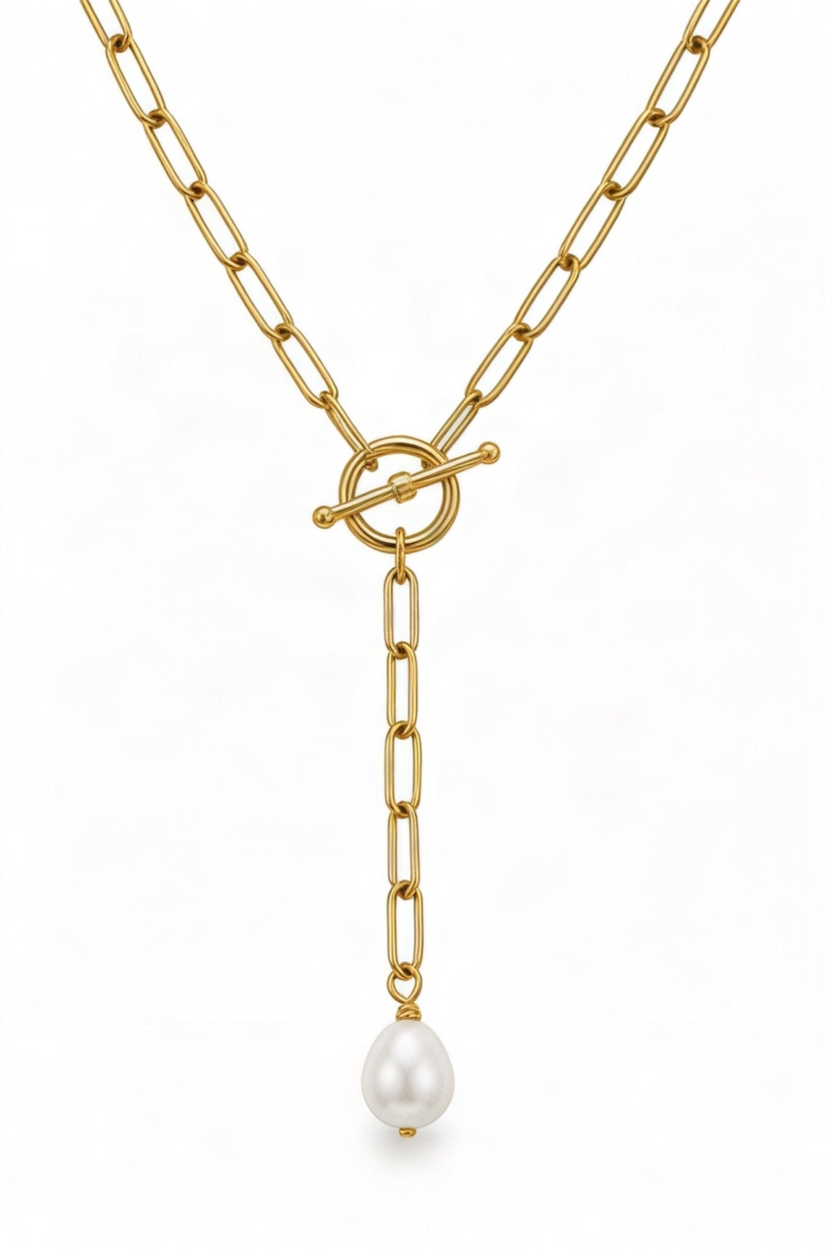 Personalised Lariat Charm Necklace Gold
