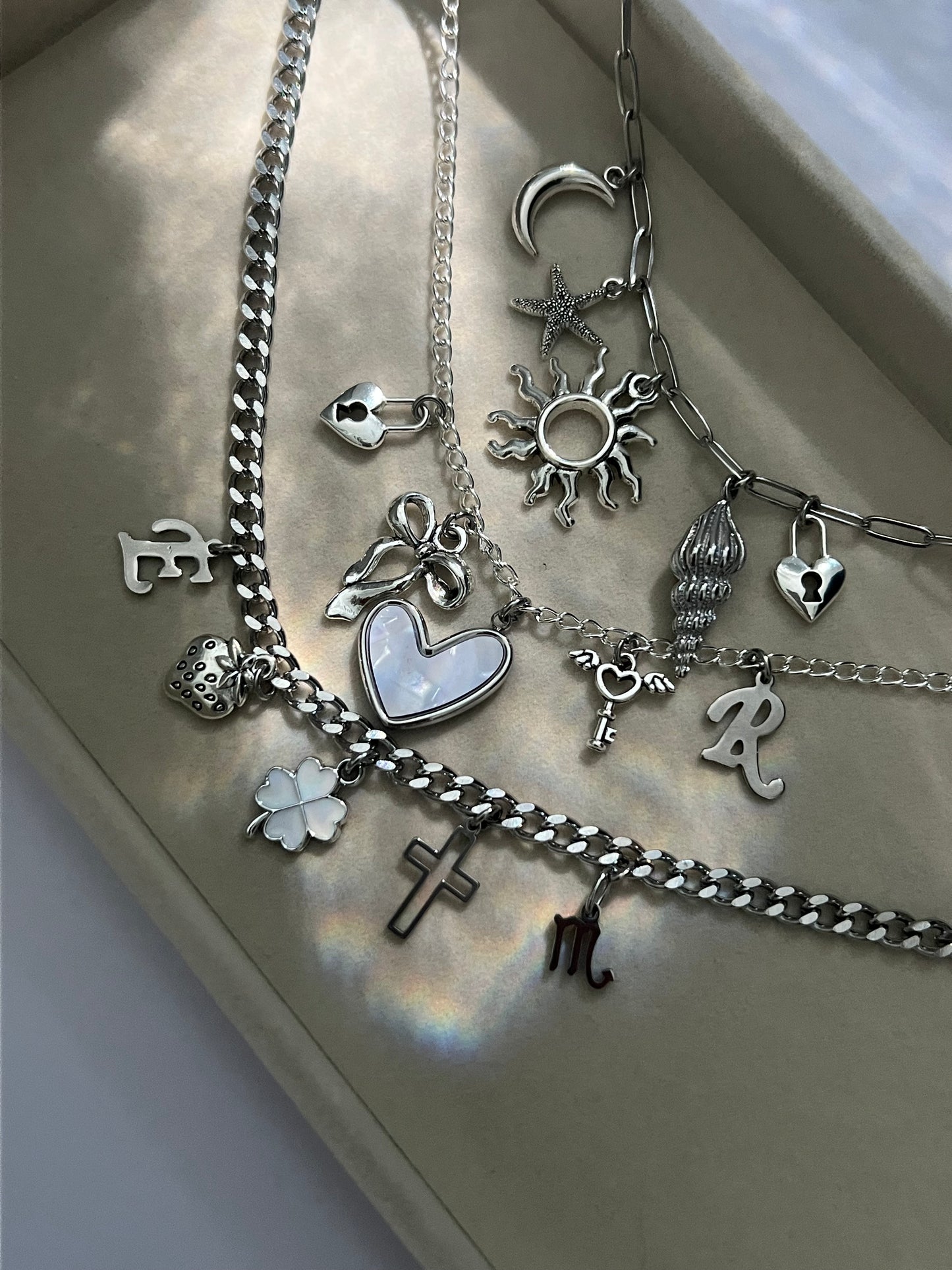 Personalised Silver Charm Necklace