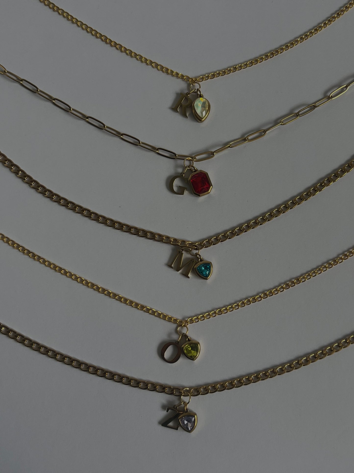 Gold Signature Stone Necklace