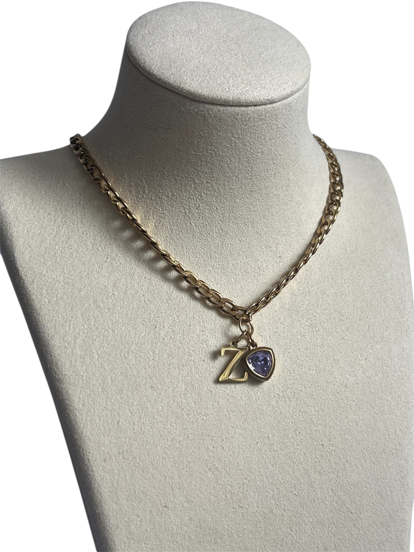 Gold Signature Stone Necklace
