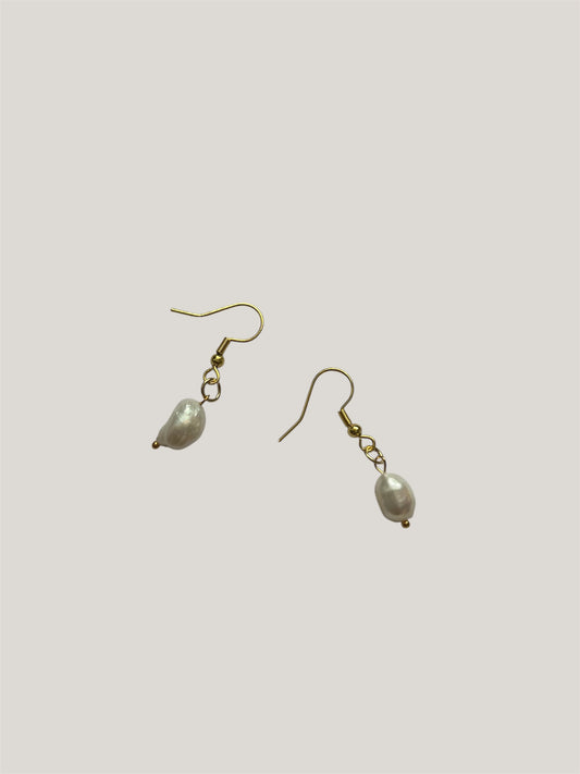 Gold Freshwater Dangle Earrings