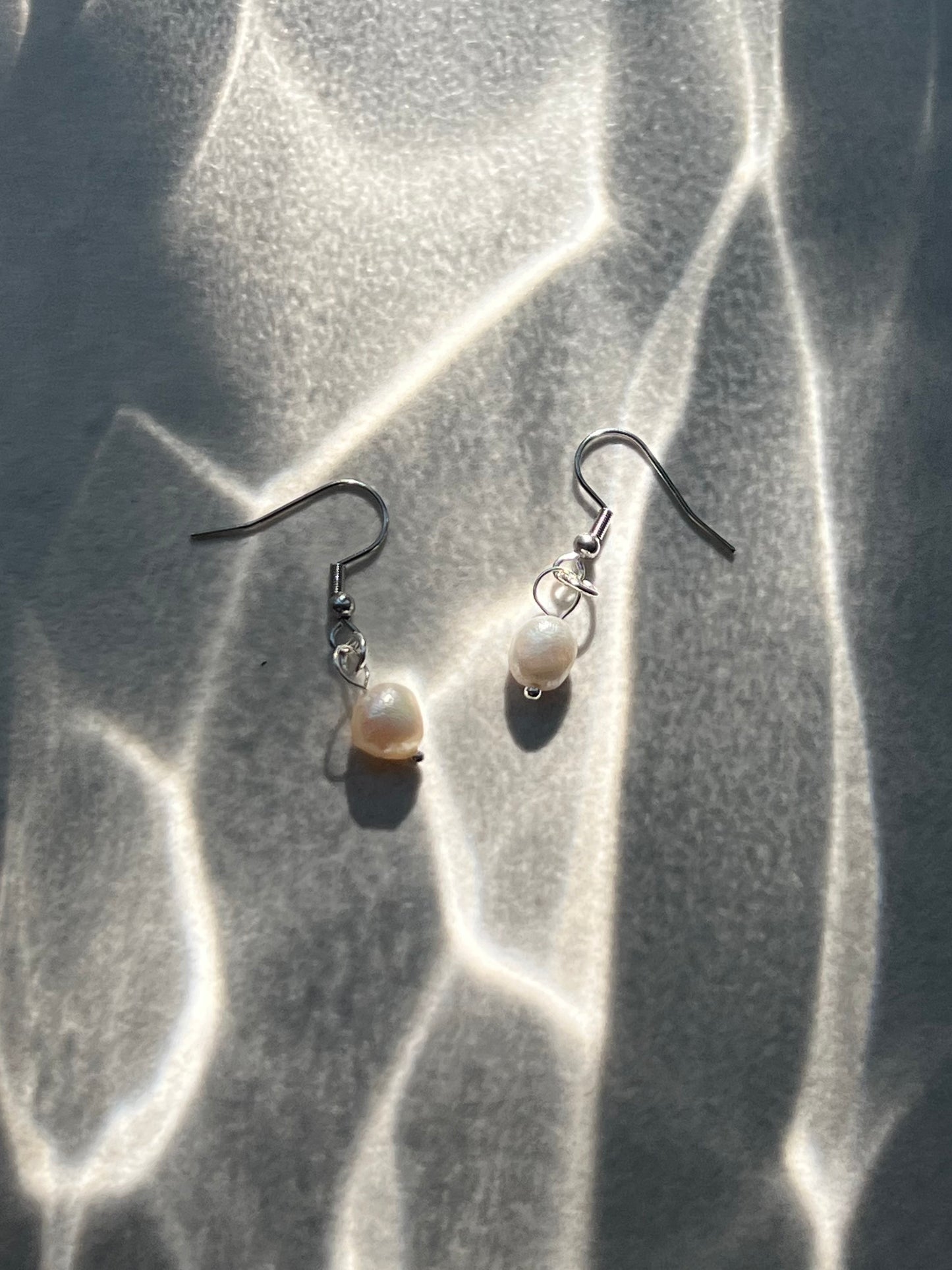 Silver Freshwater Dangle Earrings