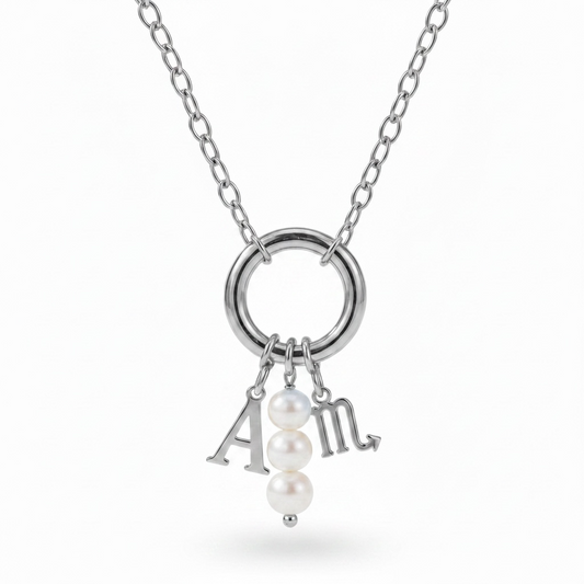 Personalised Clasp Charm Necklace Silver