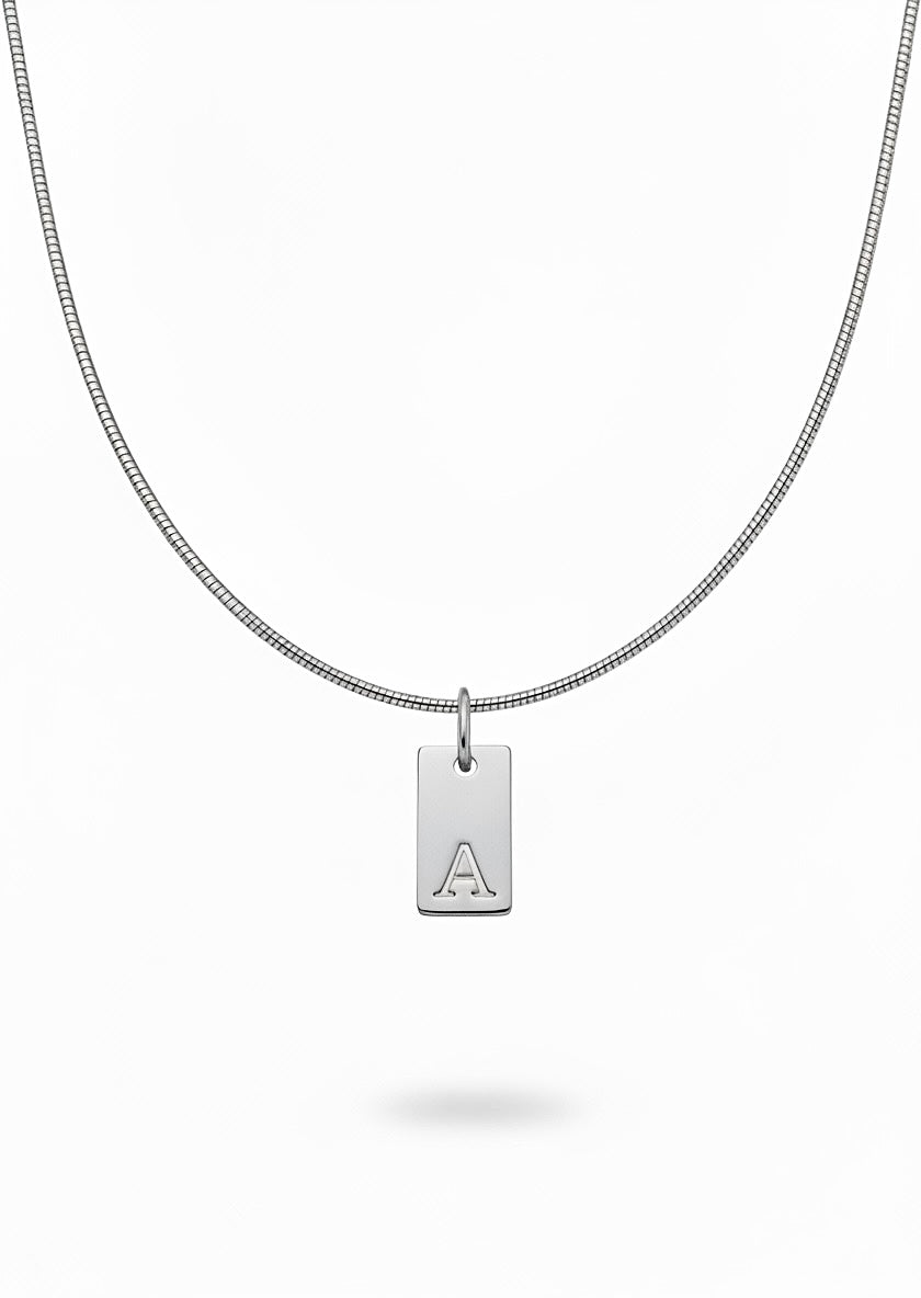 Initial Necklace Silver