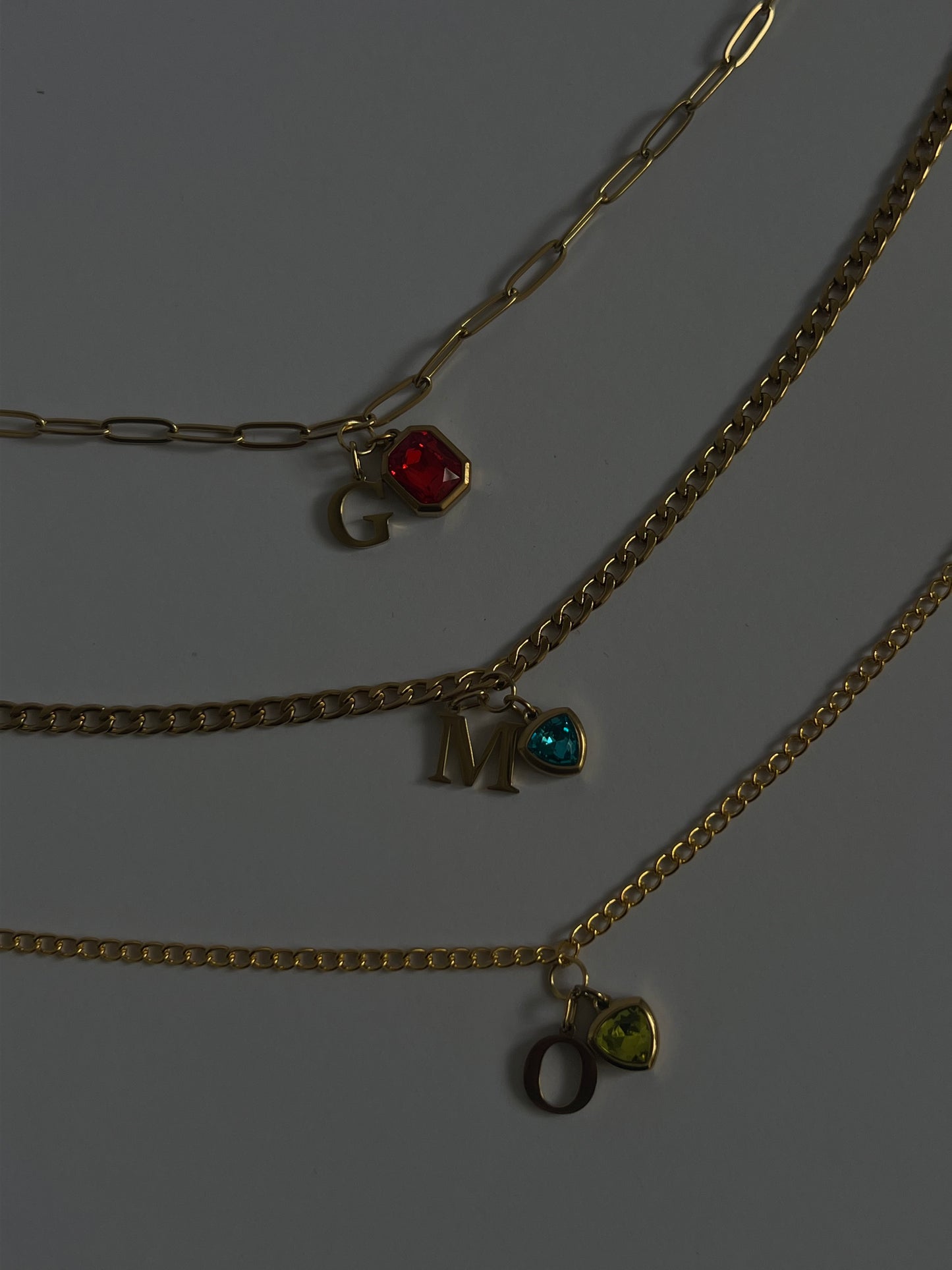 Gold Signature Stone Necklace
