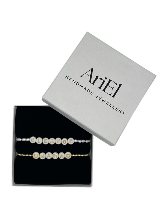 Gold Personalised Beaded Bracelet