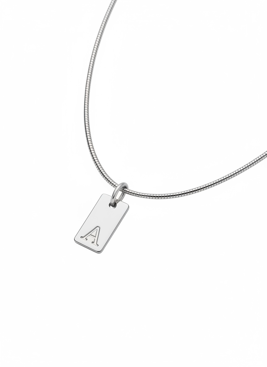 Initial Necklace Silver