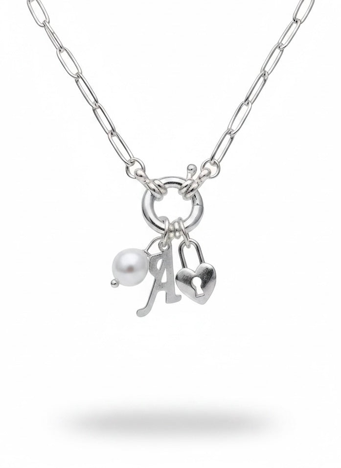 Personalised Charm Necklace Silver