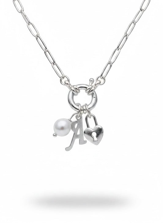 Personalised Charm Necklace Silver
