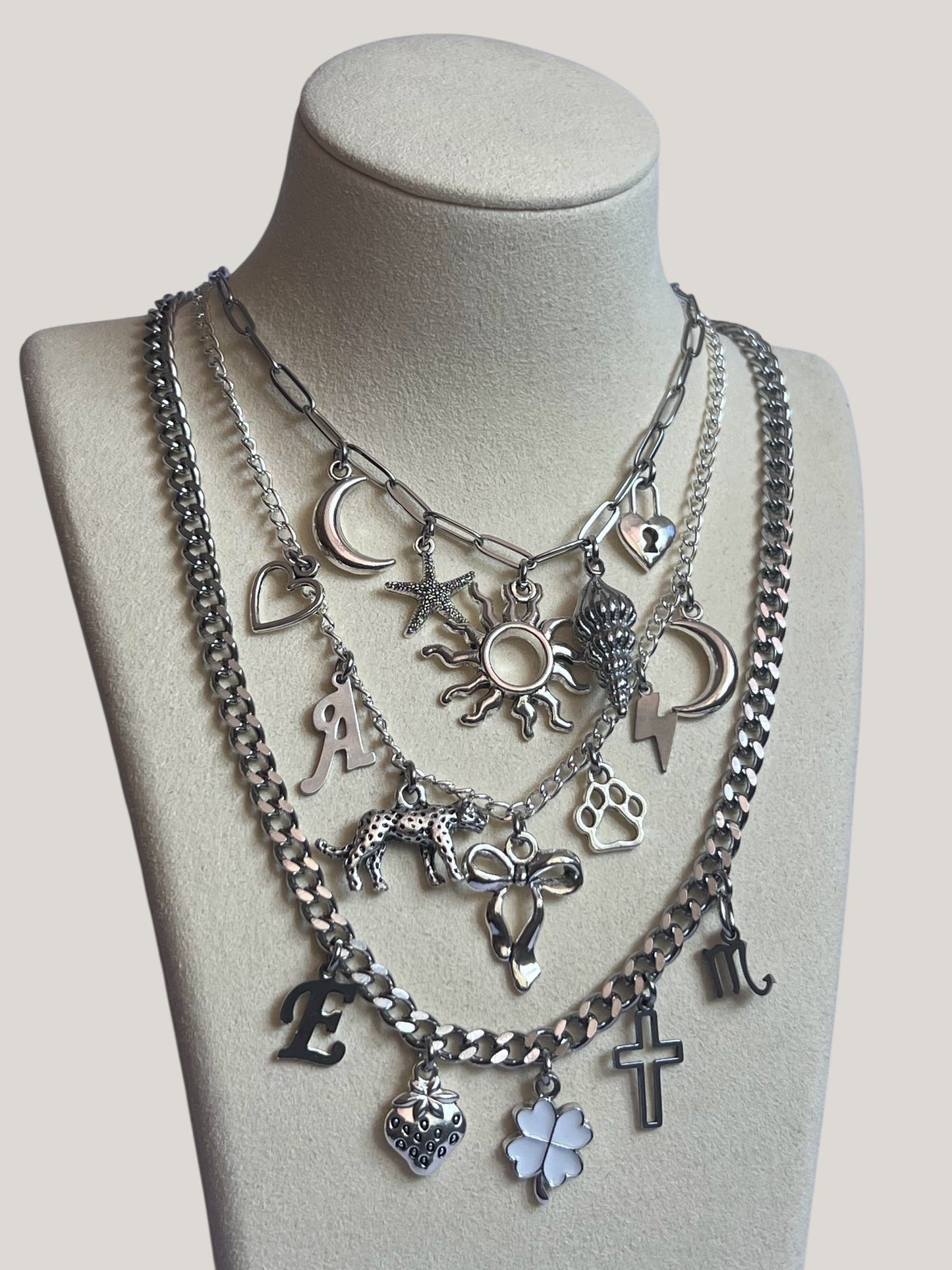Personalised Silver Charm Necklace