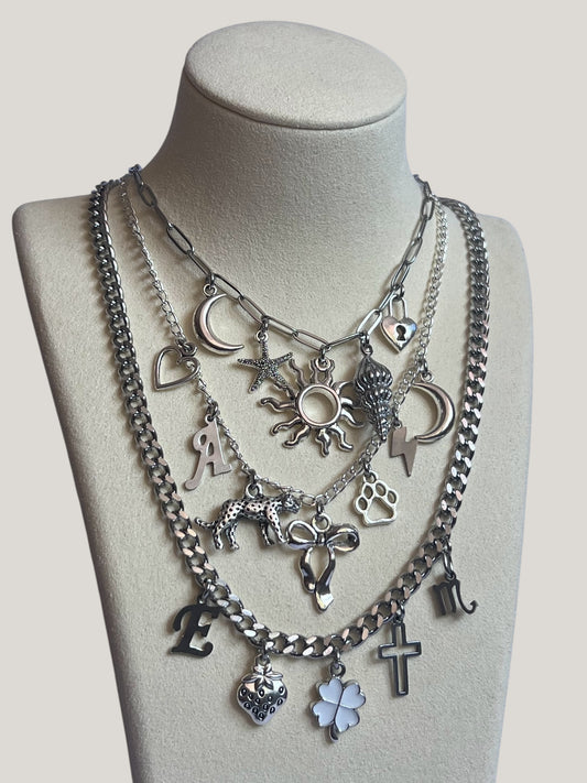Personalised Silver Charm Necklace
